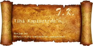 Tihi Kapisztrán névjegykártya